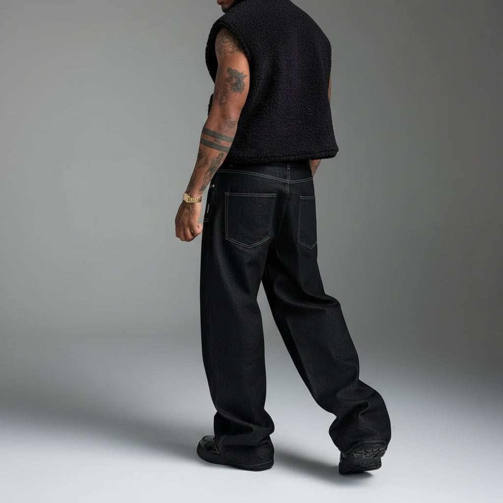 Men'S Vintage Classic Loose Fit Wide Leg Jeans, Casual Denim Jeans for Men, Comfortable and Stylish Everyday Wear